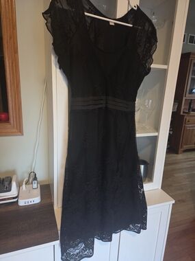 Black Lace Fit & Flare Mini Dress